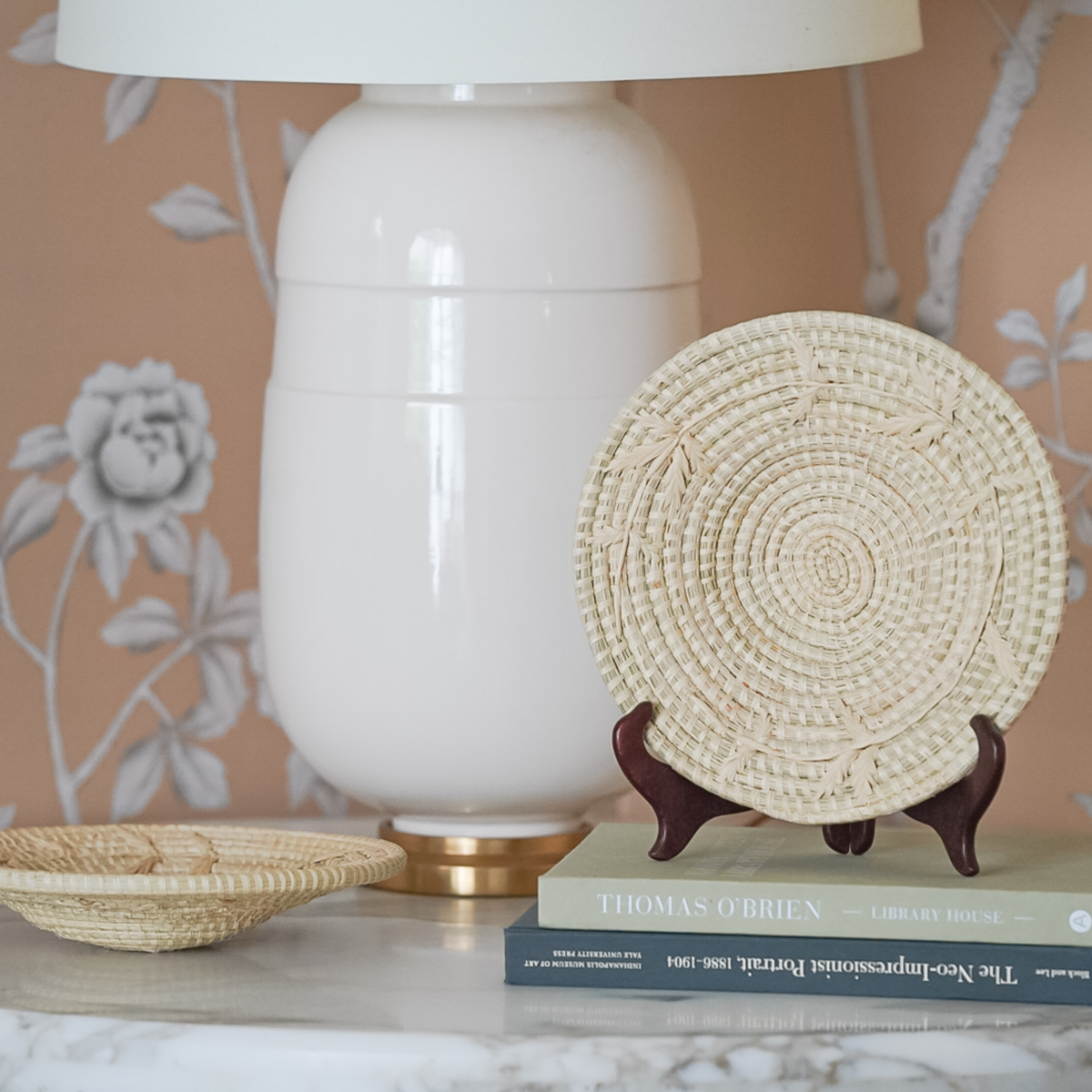 Embroidered Raffia Fruit Bowl
