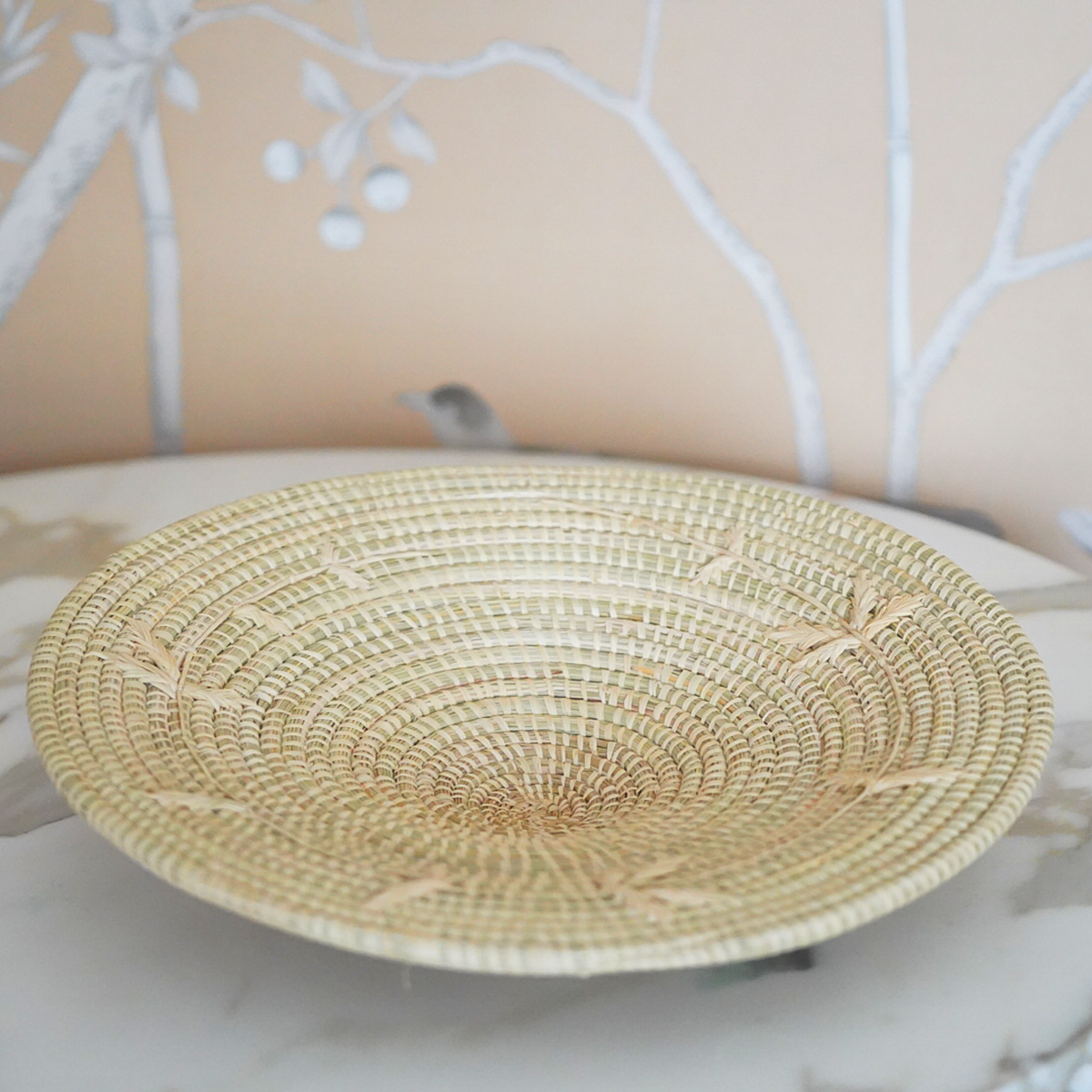 Embroidered Raffia Fruit Bowl